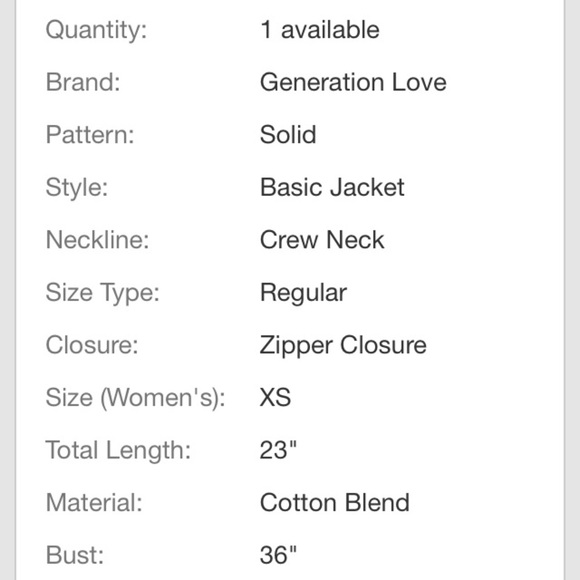 GENERATION LOVE ACID WASH JACKET SIZE MEDIUM NWT - Picture 8 of 8